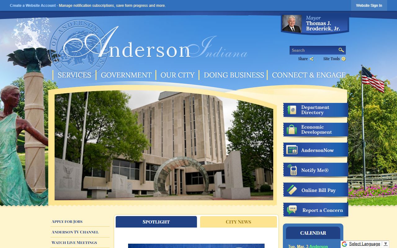 City of Anderson official website for criminal court records