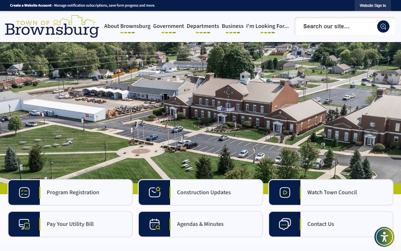 Brownsburg town website for criminal court records resources