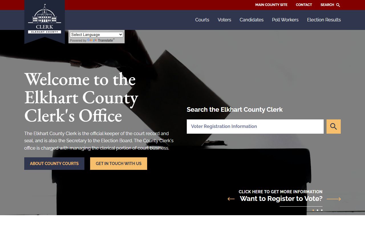 Elkhart County Clerk resource page for criminal court records