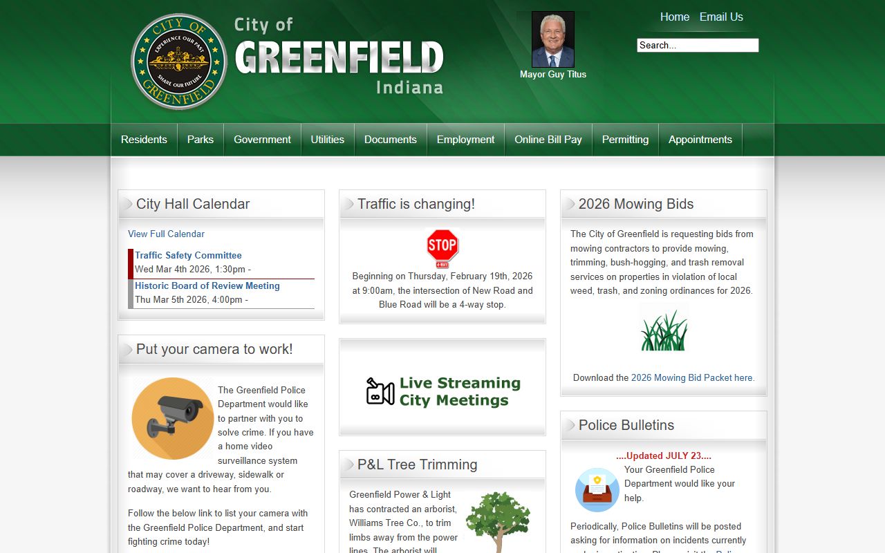 Greenfield city website for criminal court records resources