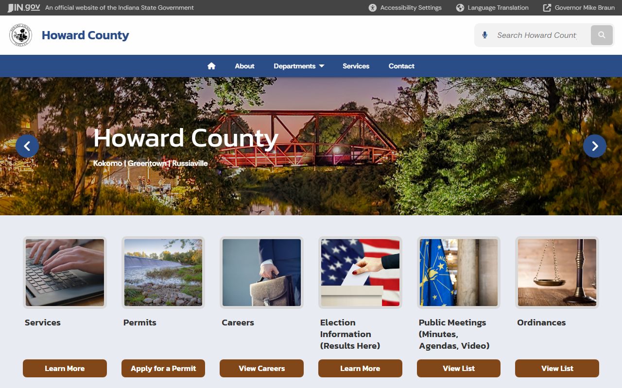 Howard County website for Kokomo criminal court records