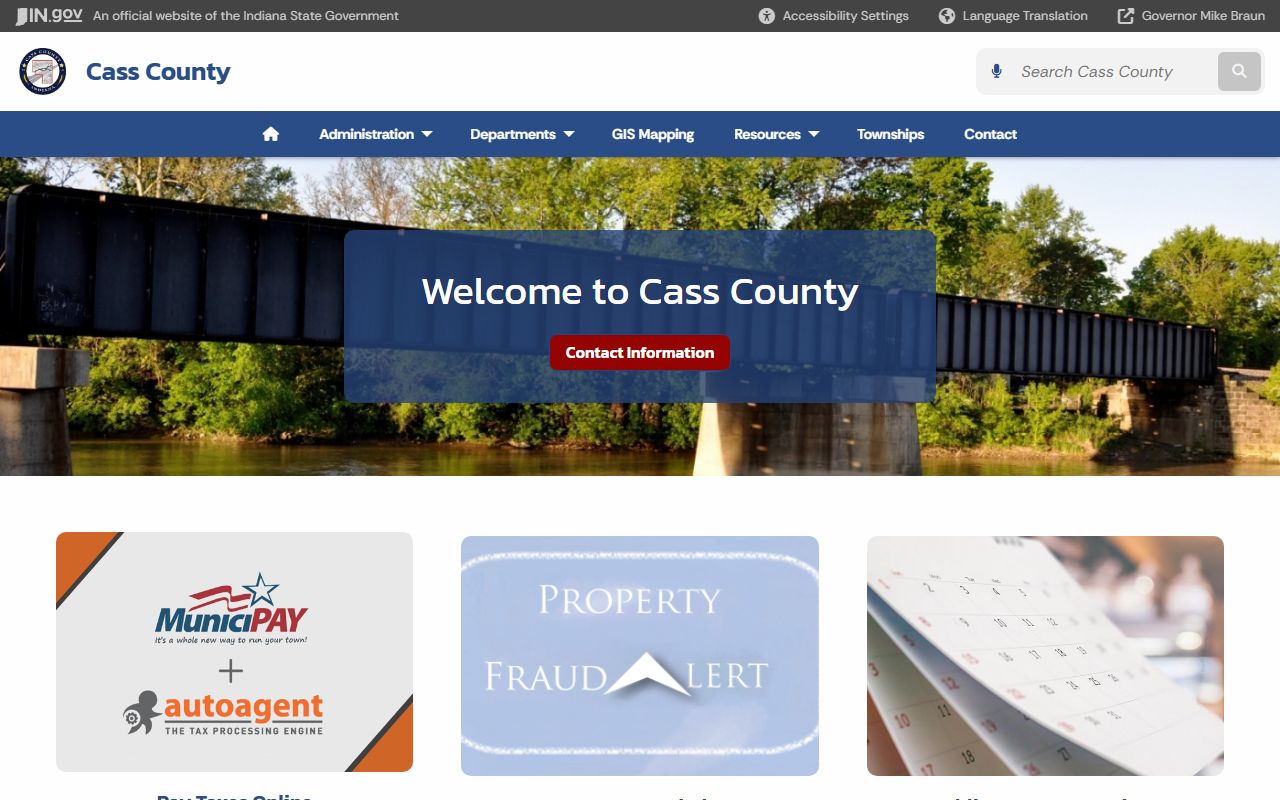Cass County government website for Logansport criminal court records