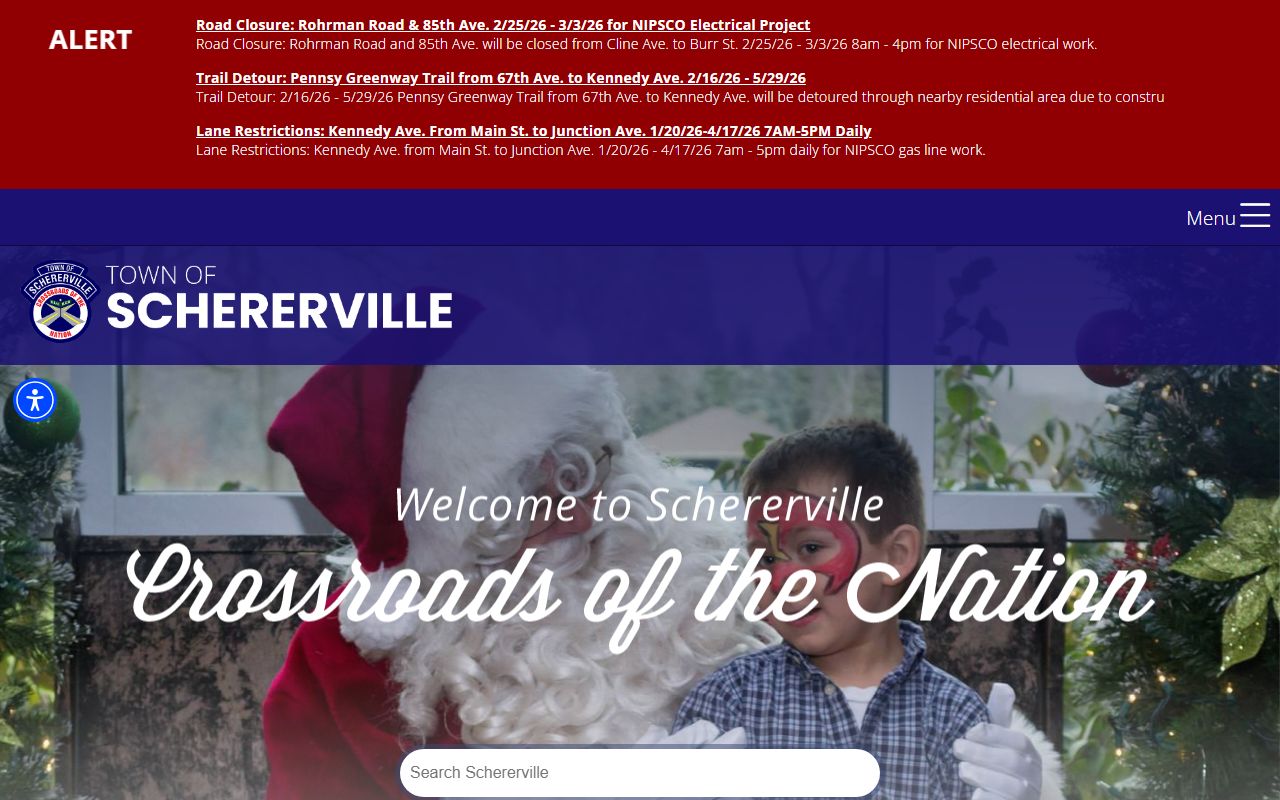 Schererville town website for criminal court records resources