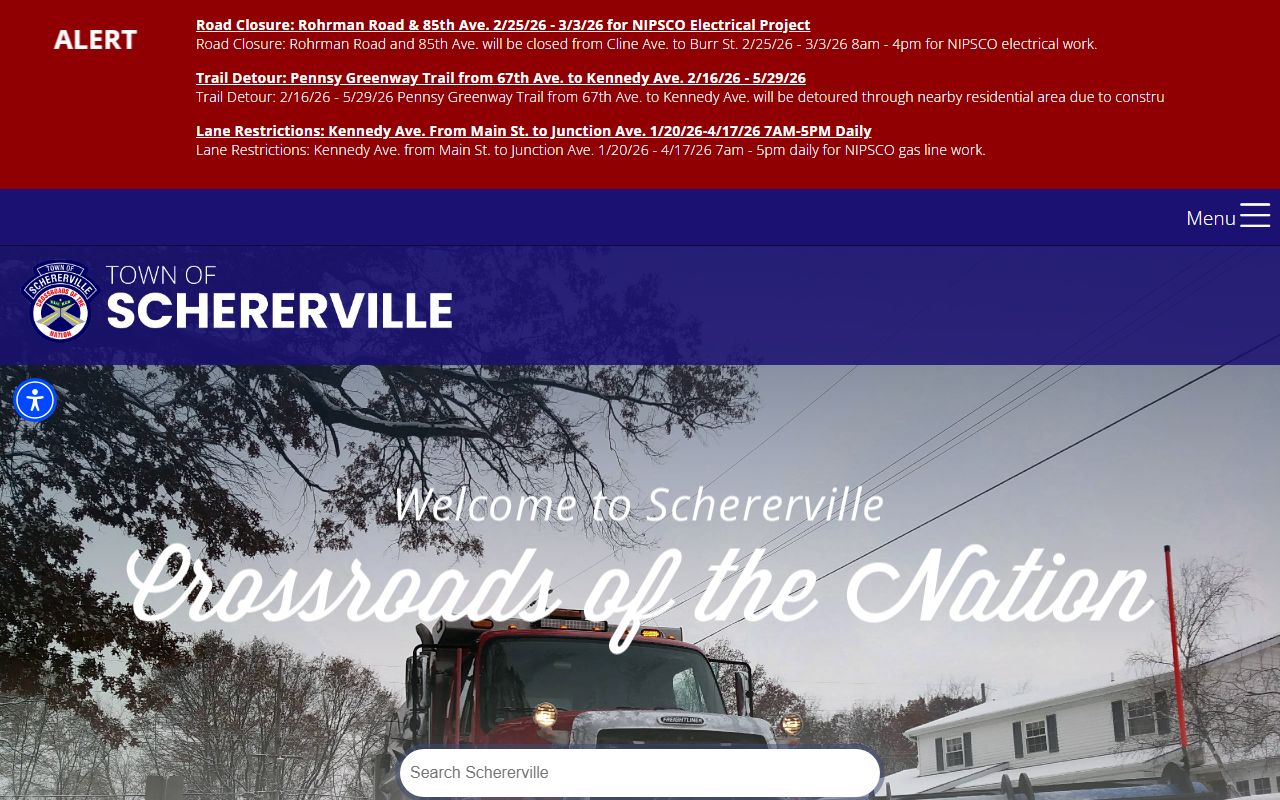 Schererville town website for criminal court records