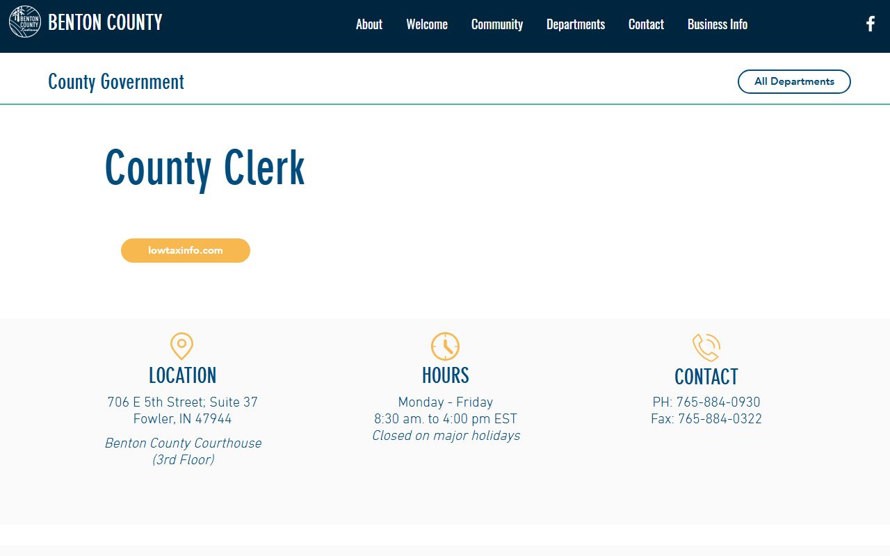 Benton County Clerk office page for criminal court records