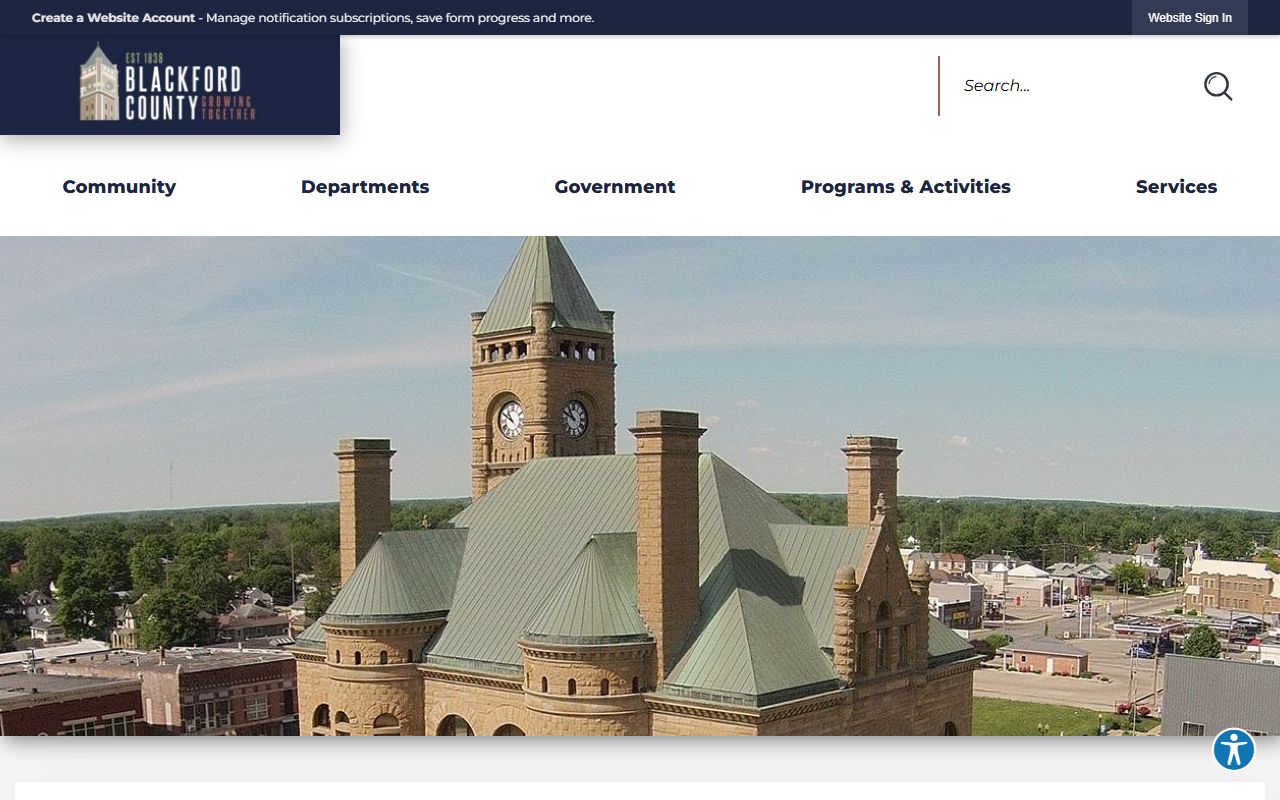 Blackford County official website for criminal court records resources