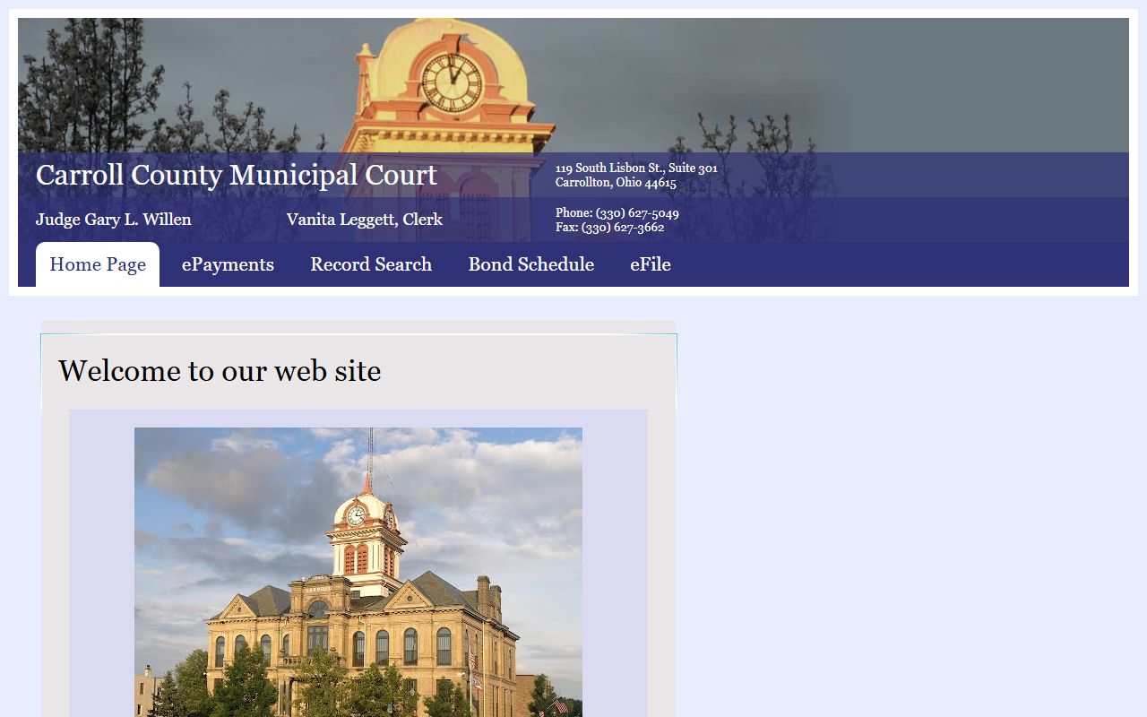 Carroll County Court for criminal court records information