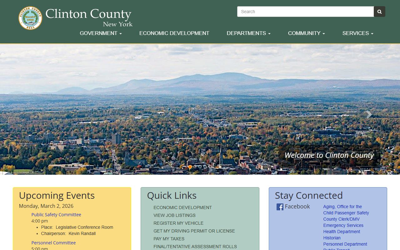 Clinton County government website with criminal court records information