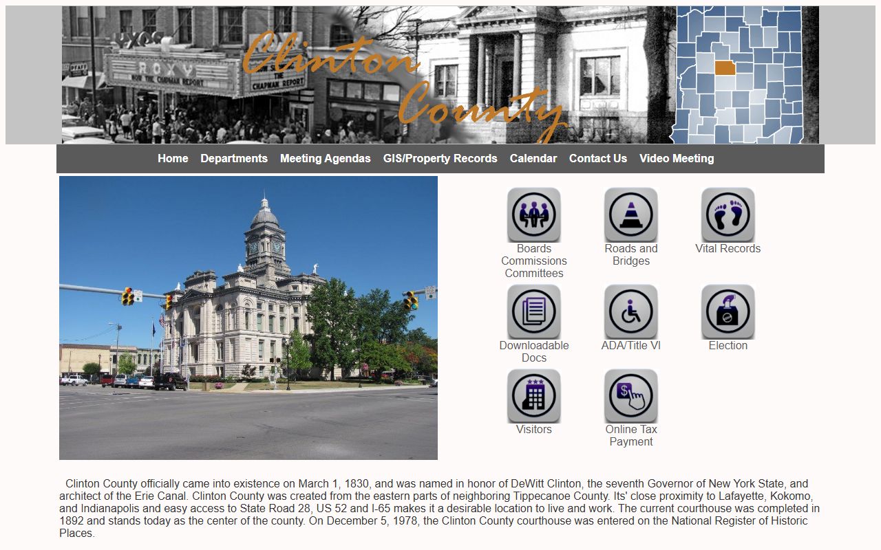 Clinton County Archives website for historical criminal court records