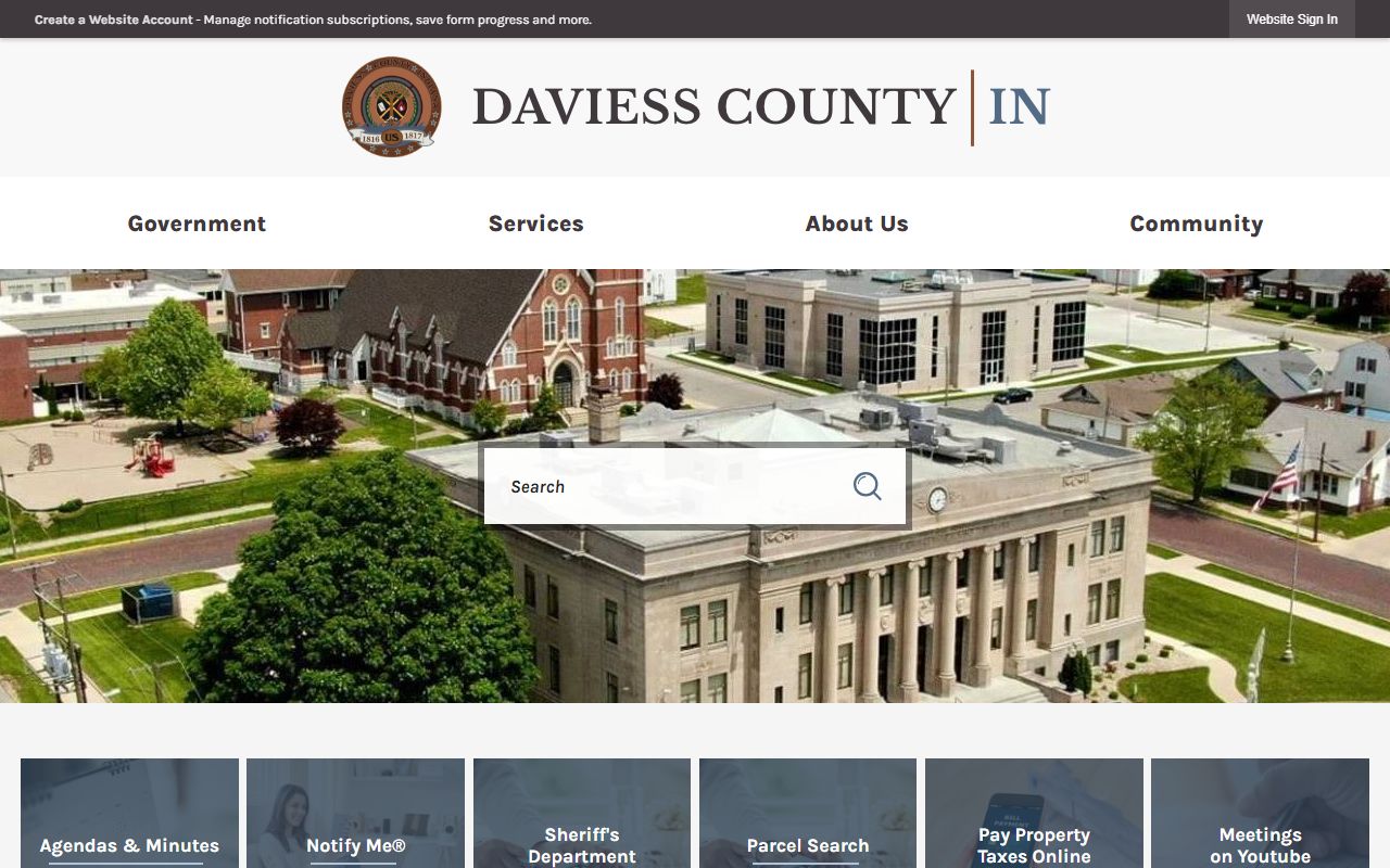 Daviess County official website with criminal court records resources