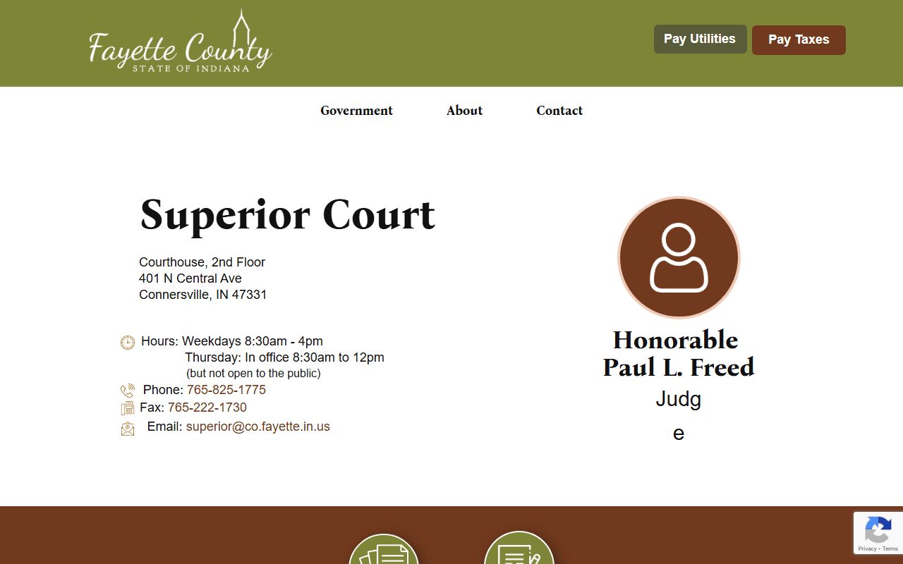 Fayette County Superior Court page for criminal court records