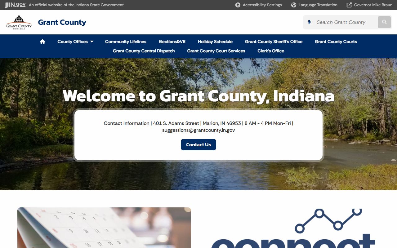 Grant County clerk page for criminal court records information