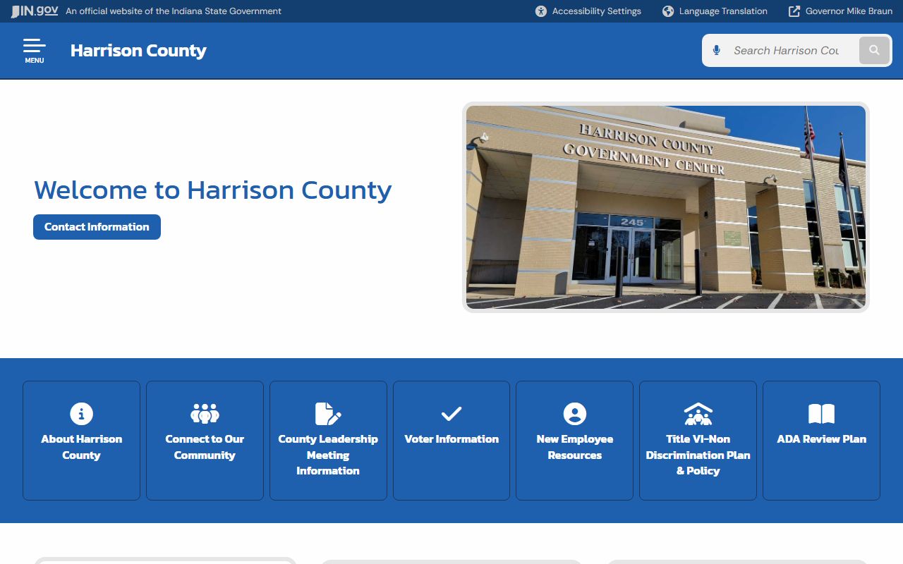 Harrison County official website with criminal court records resources