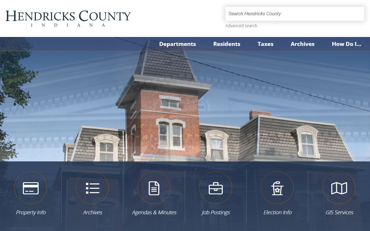 Hendricks County website with links to criminal court records