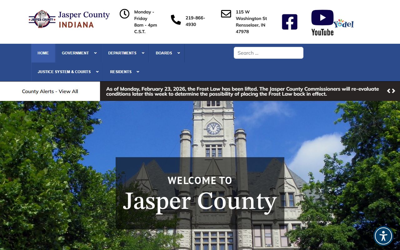 Jasper County website with criminal court records resources
