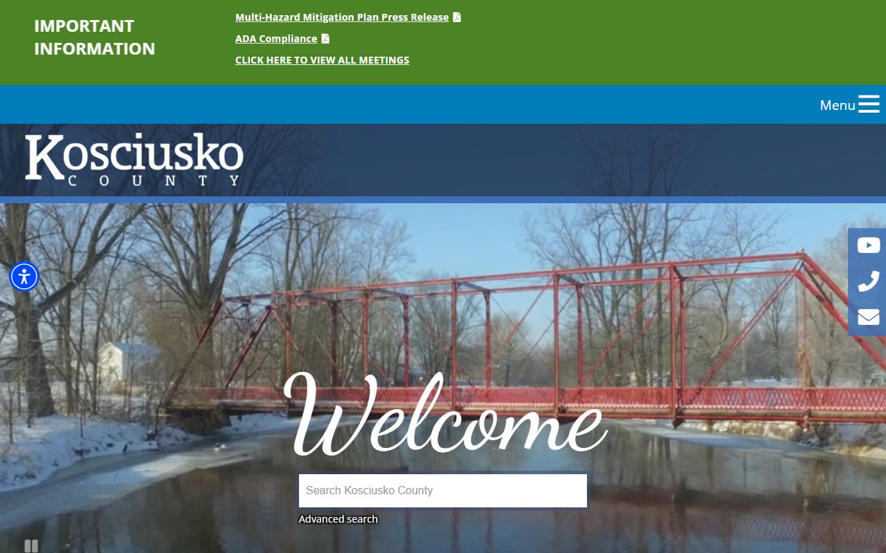 Kosciusko County official website with criminal court records resources