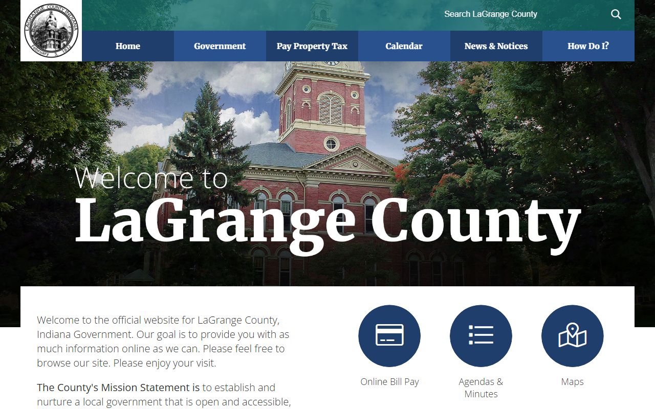 LaGrange County official website for criminal court records