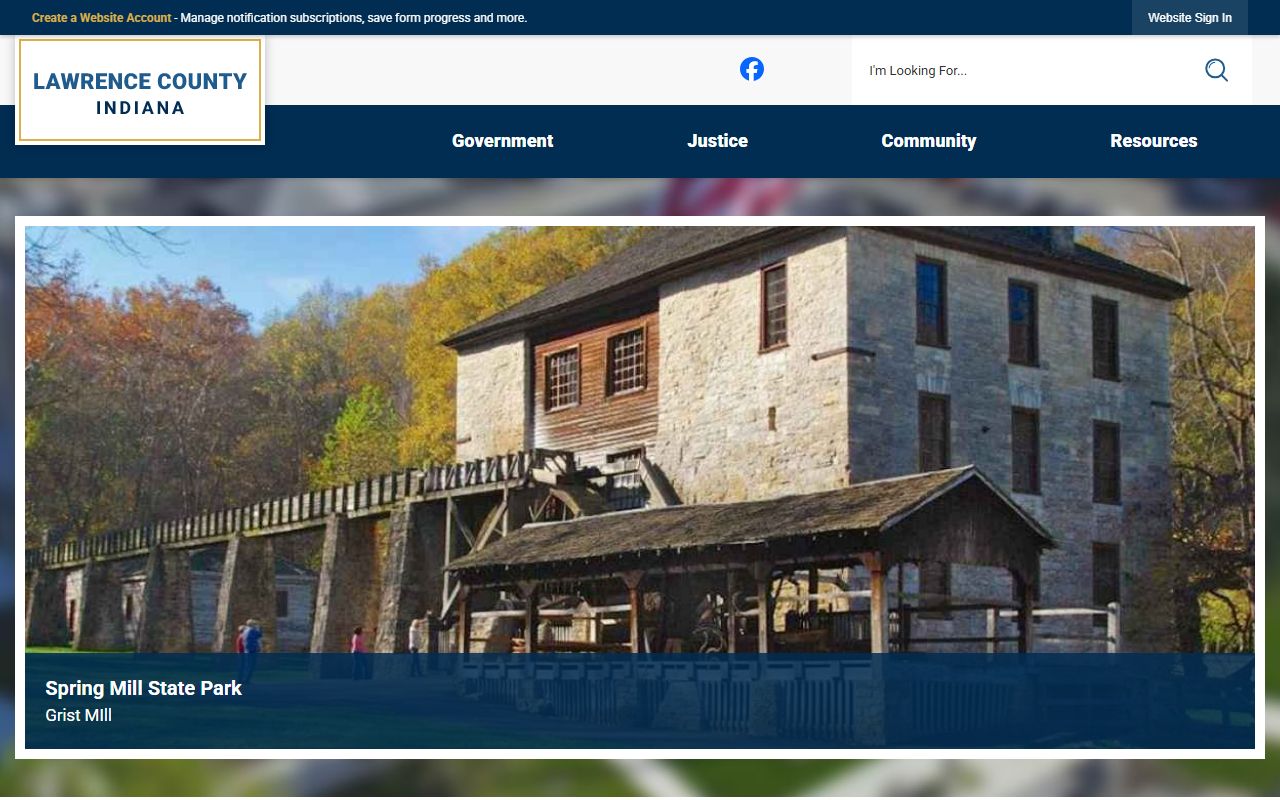 Lawrence County government page with criminal court records resources
