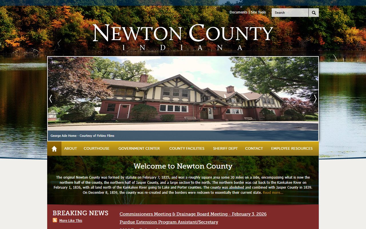 Newton County government page with criminal court records information