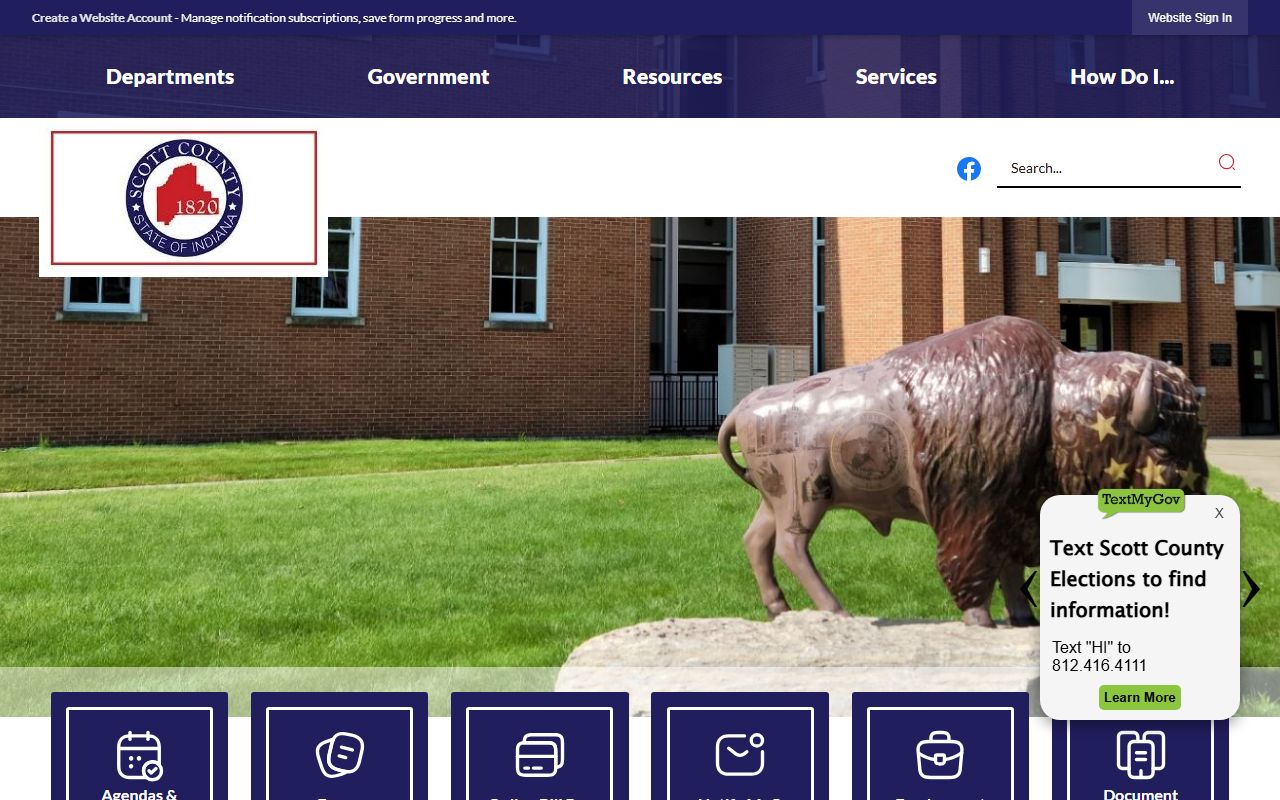 Scott County government website listing criminal court records services
