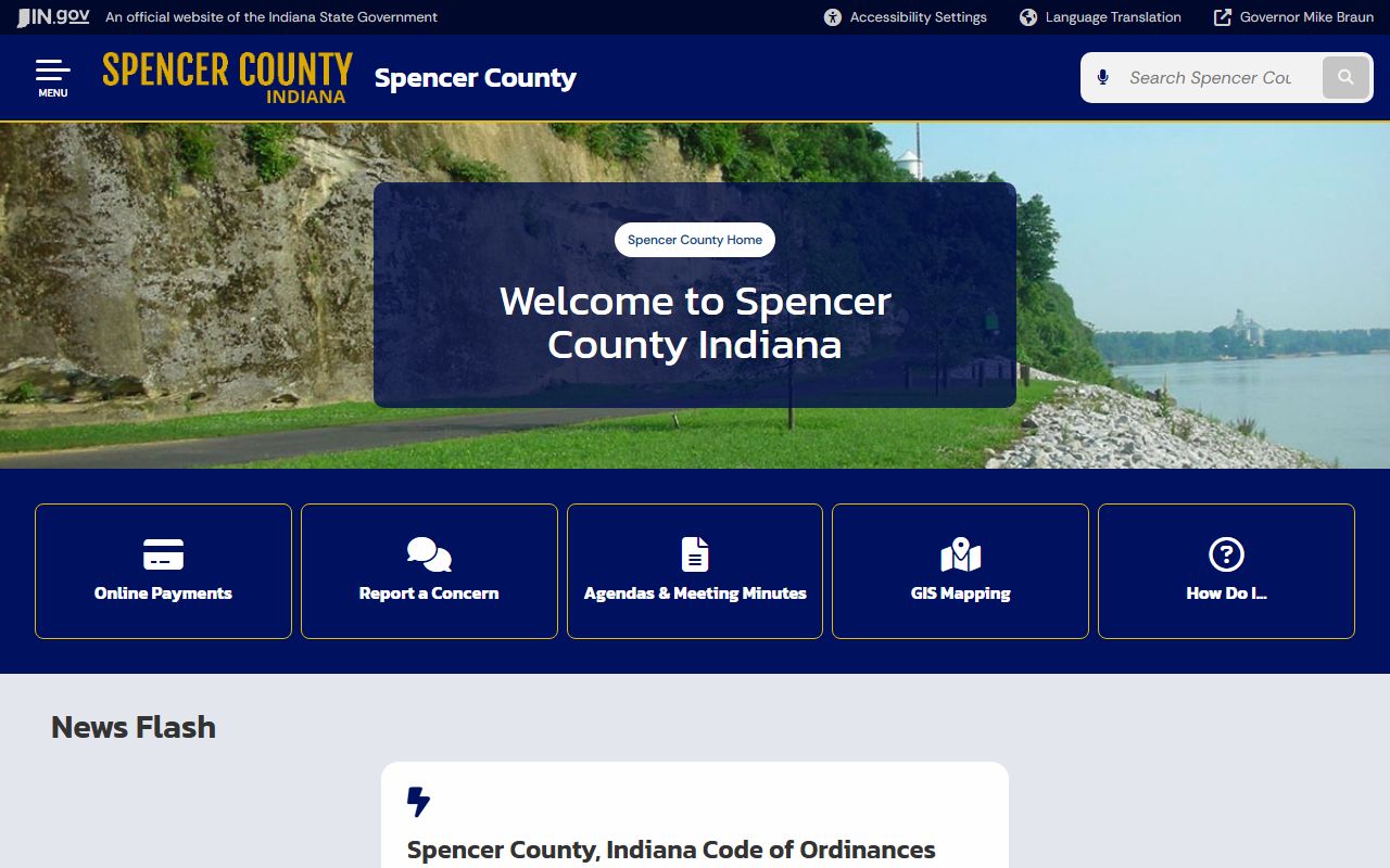 Spencer County government website listing criminal court records services