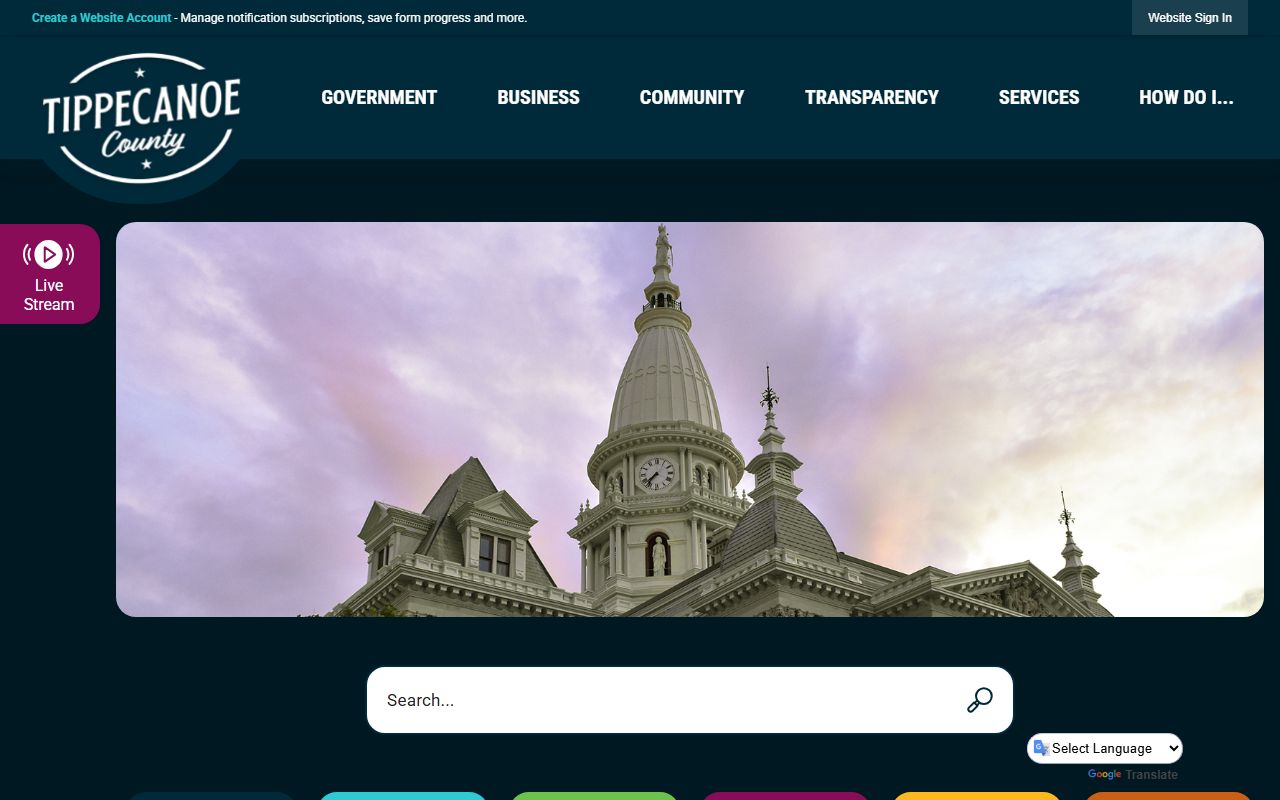Tippecanoe County official website with criminal court records information