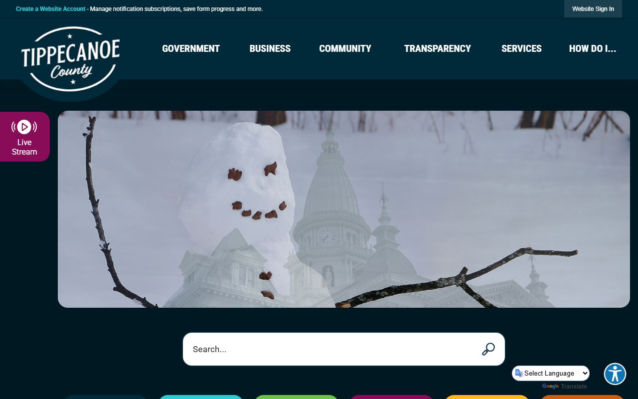 Tippecanoe County government website for criminal court records