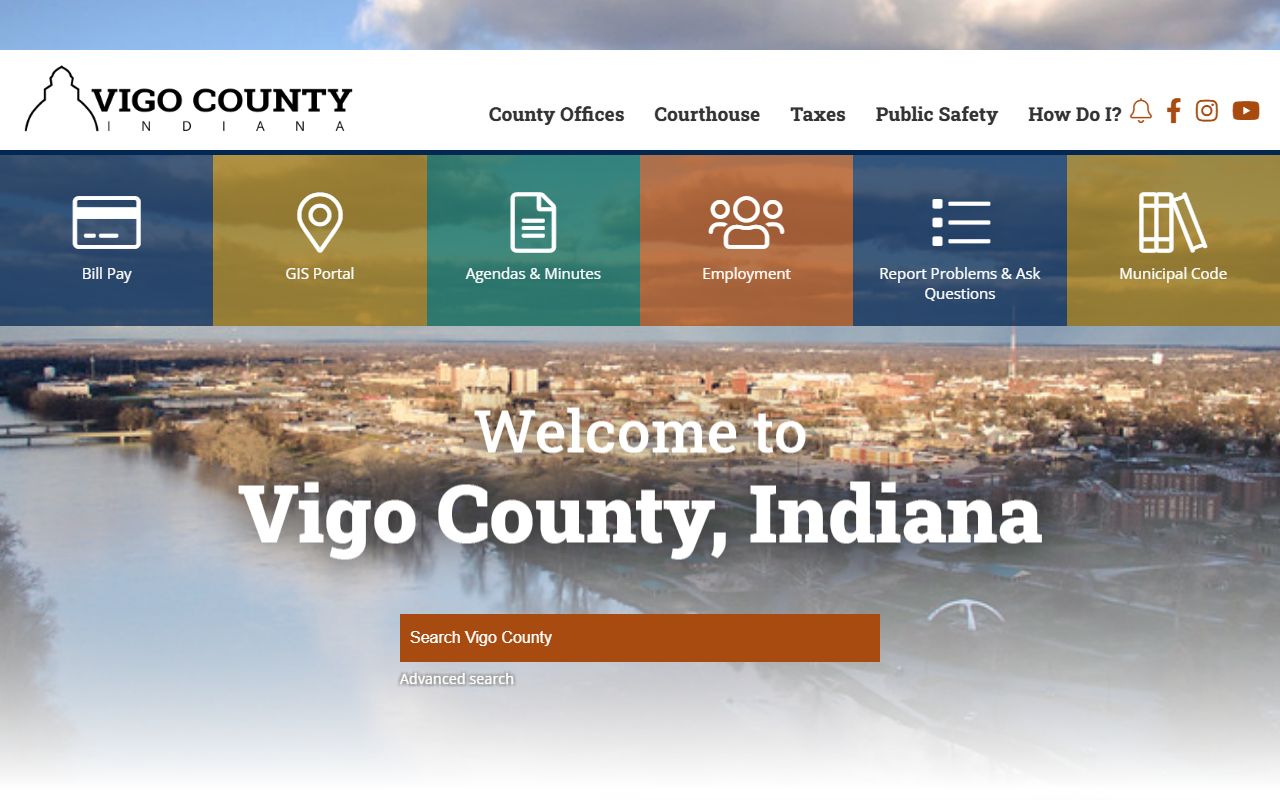 Vigo County government website for criminal court records