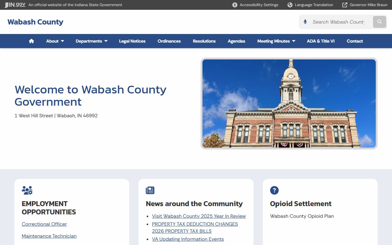 Wabash County official website with criminal court records information