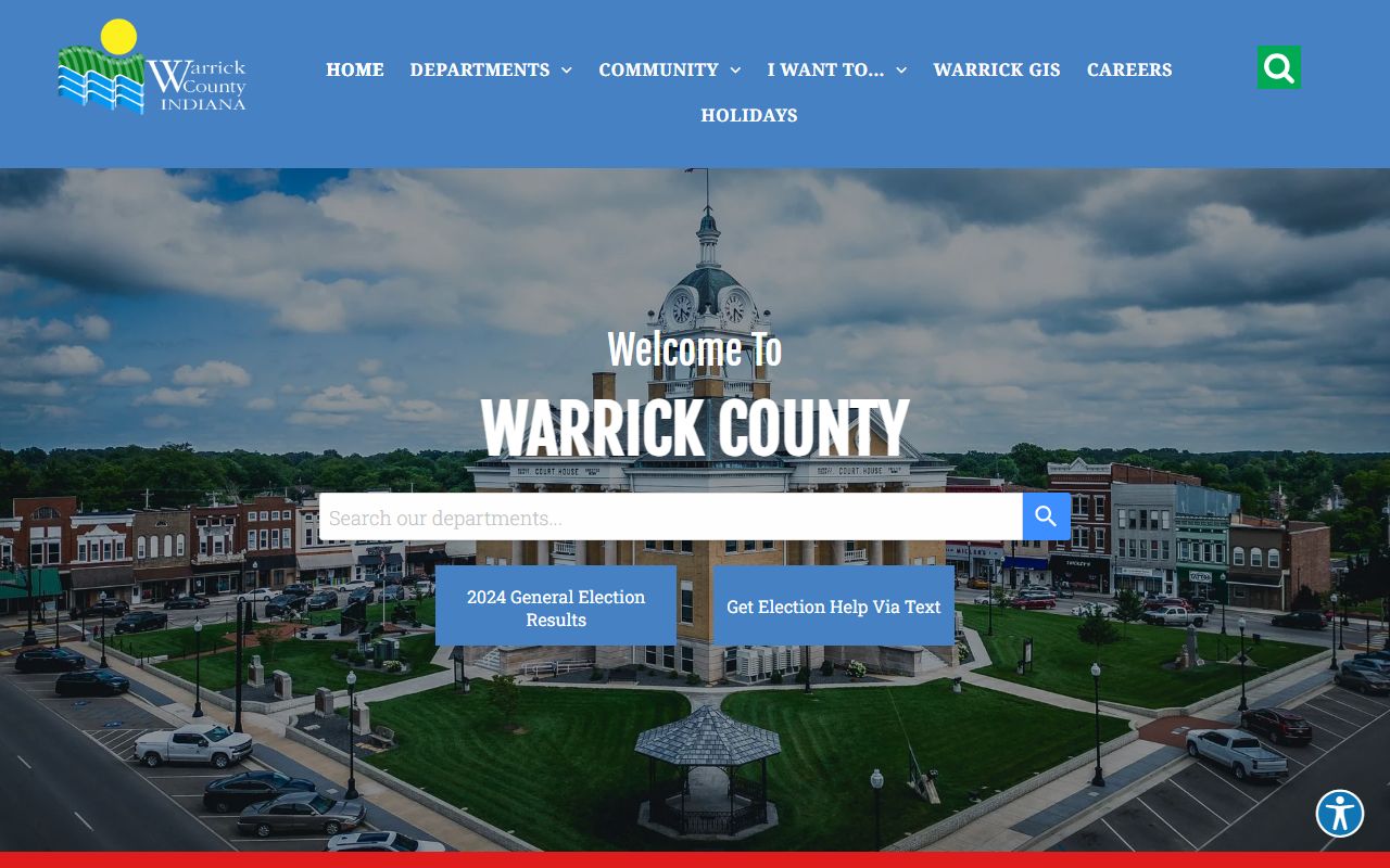 Warrick County government site with criminal court records resources